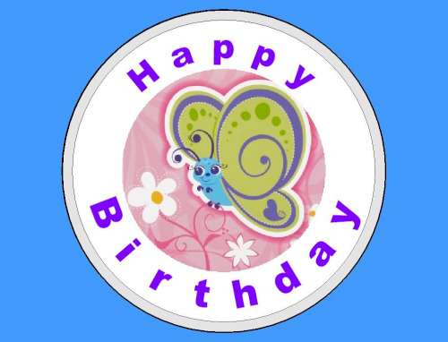 Cute Butterfly Edible Icing Image - Click Image to Close
